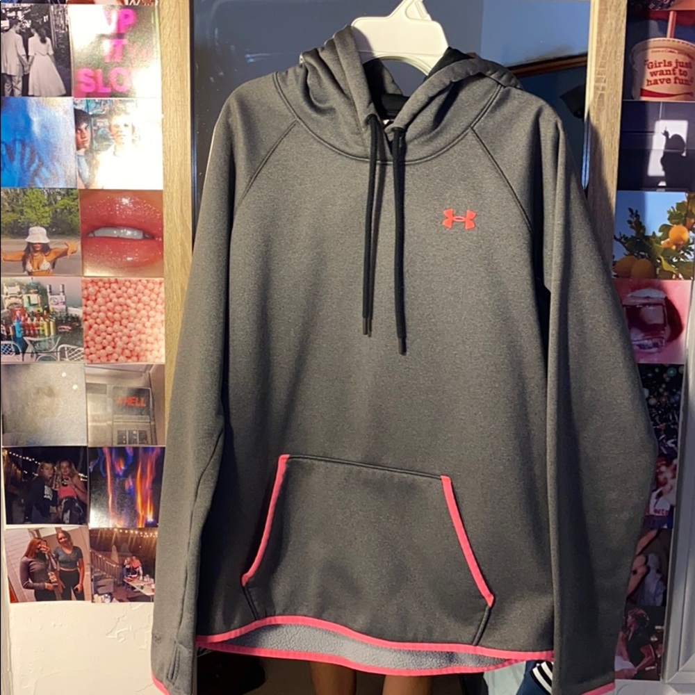 grey under armor hoodie size women’s medium